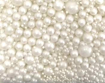 Posypka cukrowa białe perełki na tort WHITE BUBBLES 50g KicCake Premium