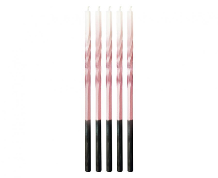 #SU Świeczki B&C Świderki Ombre, różowy/biały, 5x5x150mm, 5 szt.