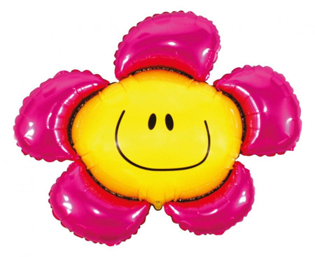 #BFK Balon foliowy 24" FX - Kwiatek (różowy), pakowany