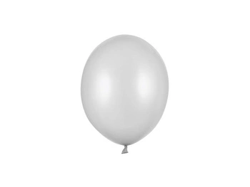 Balon lateksowy strong 12 cm metaliczny SREBRNY 10 szt.