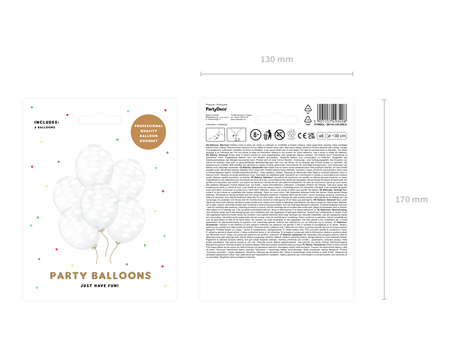 Balony 30cm, Słonik, Pastel Pink Mix (1 op. / 6 szt.)