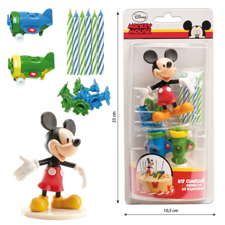 Zestaw świeczki urodzinowe i figurka PVC Myszka Mickey na tort DeKora