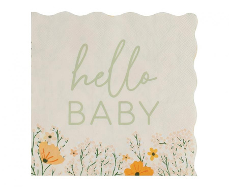#ZSE Serwetki papierowe Floral Hello Baby 33 x 33 cm, 17 szt.