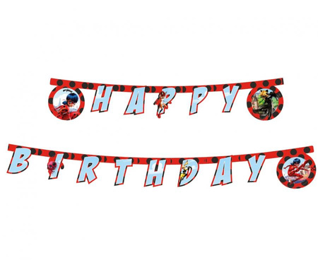 #DEBA Banner Miraculous, Happy Birthday, 230 cm KK