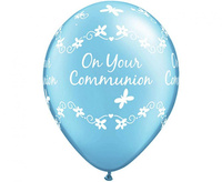 #BL Balon QL 11" z nadr. On your communion, niebieskie / 6 szt. KK