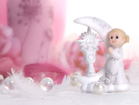 Figurka Dziewczynka w chuście, różowy, 11cm