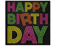 #ZSE Serwetki papierowe PAW Birthday Neons, kolorowe, 33x33 cm, 20 szt.