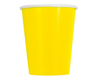 #ZKU Kubeczki papierowe neonowe żółte, 270 ml, 8 szt.