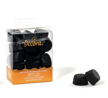 Mini papilotki foliowane CZARNE 27 x 17 mm 200 szt. Decora