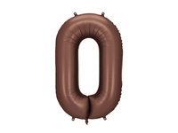 Balon foliowy Cyfra '0', 86cm, mocca