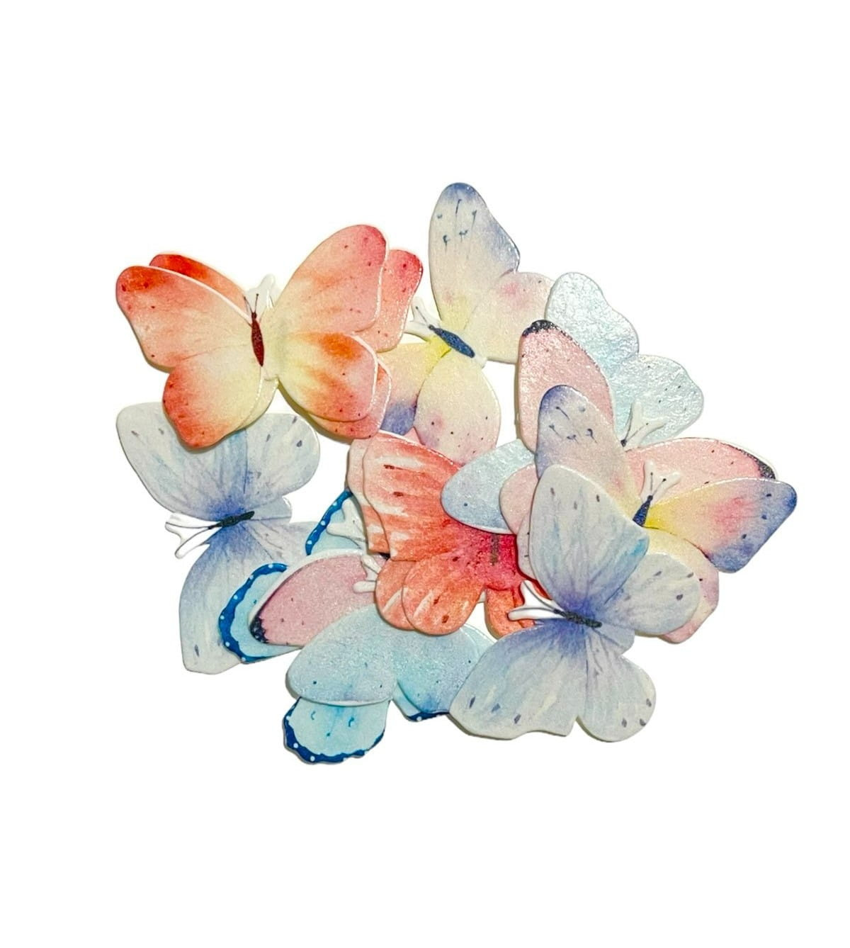 Dekoracje waflowe motylki pastelowy mix 10 sztuk – jadalne ozdoby na tort i ciasta