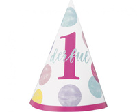 #STAI Czapeczka First Birthday, różowe groszki