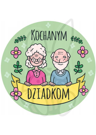 Wydruk jadalny, opłatek na tort KOCHANYM DZIADKOM WZ.1