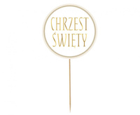 #DETO Dekoracja papierowa na tort Chrzest Święty, średnica 14 cm KK