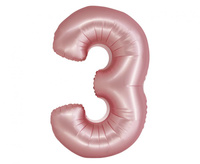 #BFC42 Balon foliowy Smart, Cyfra 3, j. różowa matowa, 76 cm KK