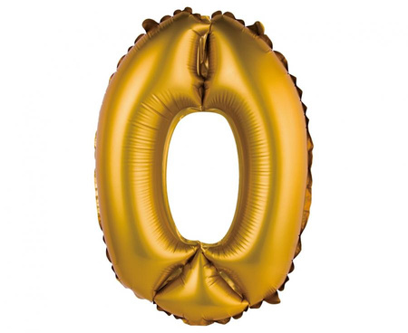 #BFC11 Balon foliowy "Cyfra 0", złota, matowa, 35 cm KK