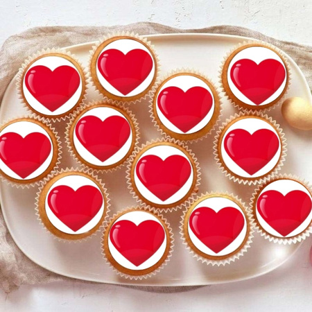 Opłatek na tort, muffinki LOVE SERDUSZKA WALENTYNKI WZ. VIII