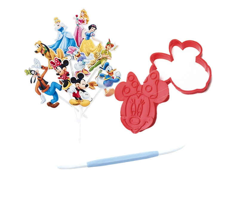 Foremka Myszka Minnie i patyczek oraz topperki do dekoracji muffinek