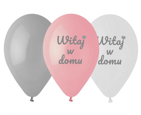 #BL Balony Premium Witaj w domu, różowe, 12 cali/ 6 szt.