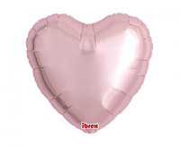 #BFK Balon Ibrex Hel, serce 18", Metallic Light Pink, 5 szt.