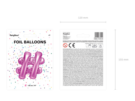 Balon foliowy Litera ''R'', 35cm, różowe złoto
