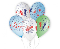 #BL Balony Premium Hel Sea - podmorski świat, 13"/ 5 szt. KK