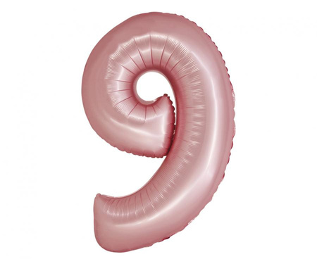 #BFC42 Balon foliowy Smart, Cyfra 9, j. różowa matowa, 76 cm KK