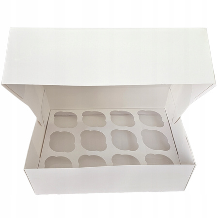 Pudełko na 12 muffinek muffiny 33x24x10 cm BIAŁE