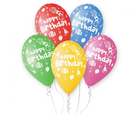 #BL Balony Premium "Happy Birthday (party), 12" / 5 szt.