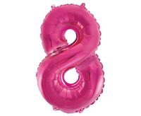 #BFC55 Balon foliowy "Cyfra 8", różowa, 35 cm KK