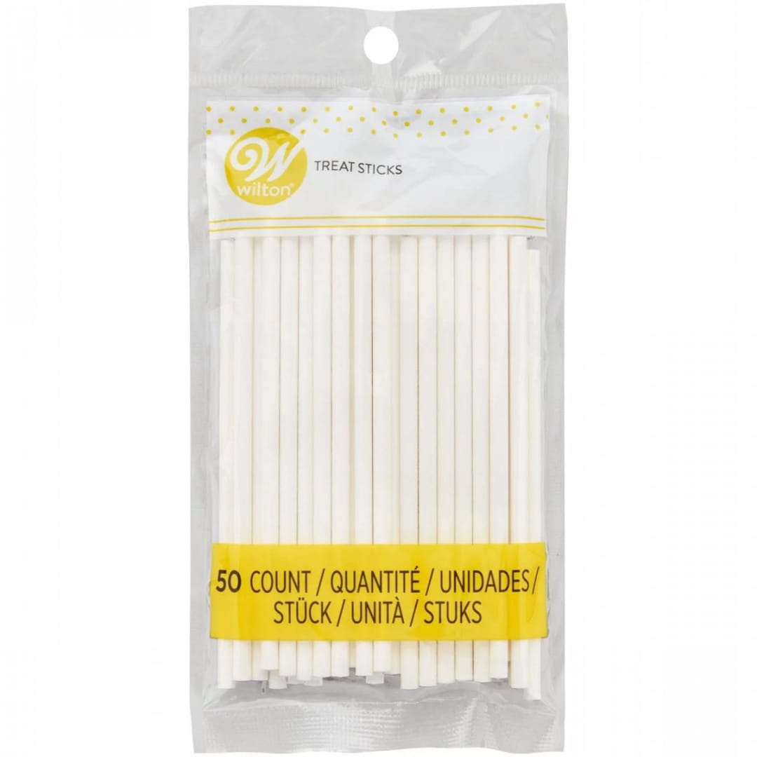 Opakowanie 50 sztuk patyczków do lizaków Wilton o długości 10 cm