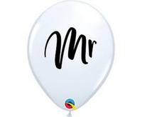 #BL Balon QL 11" z nadr. "Mr.", biały / 25 szt. KK