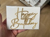 Akrylowy decor topper na bok tortu HAPPY BIRTHDAY ZŁOTY WZ.II