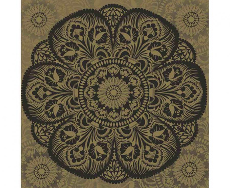 #ZSE Serwetki papierowe Łowicz Folk Black Cut-out on Gold, 33 x 33 cm,  20 szt.