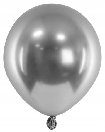 Balony Glossy 12 cm, ciemny srebrny 50 szt.