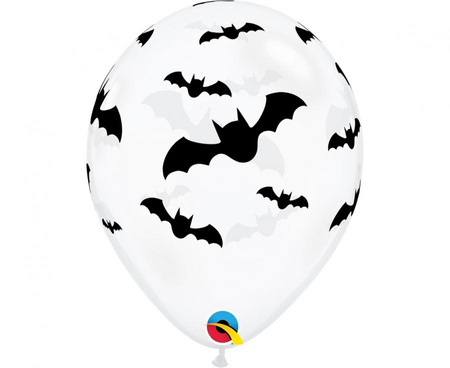 #BL Balon QL 11 cali z nadr. Nietoperze, przezroczysty /6 szt. KK