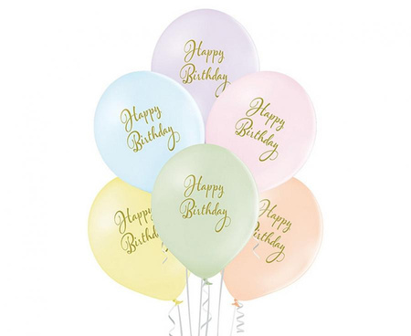 #BL Balony D11 Happy Birthday 1C2S, 6 szt.
