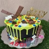 Topper na tort urodzinowy złoty HAPPY BIRTHDAY  11,5x9,5 cm WZ. I