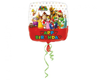 #BFK Balon foliowy 18" Mario Bros Happy Birthday 43 cm, zapakowany