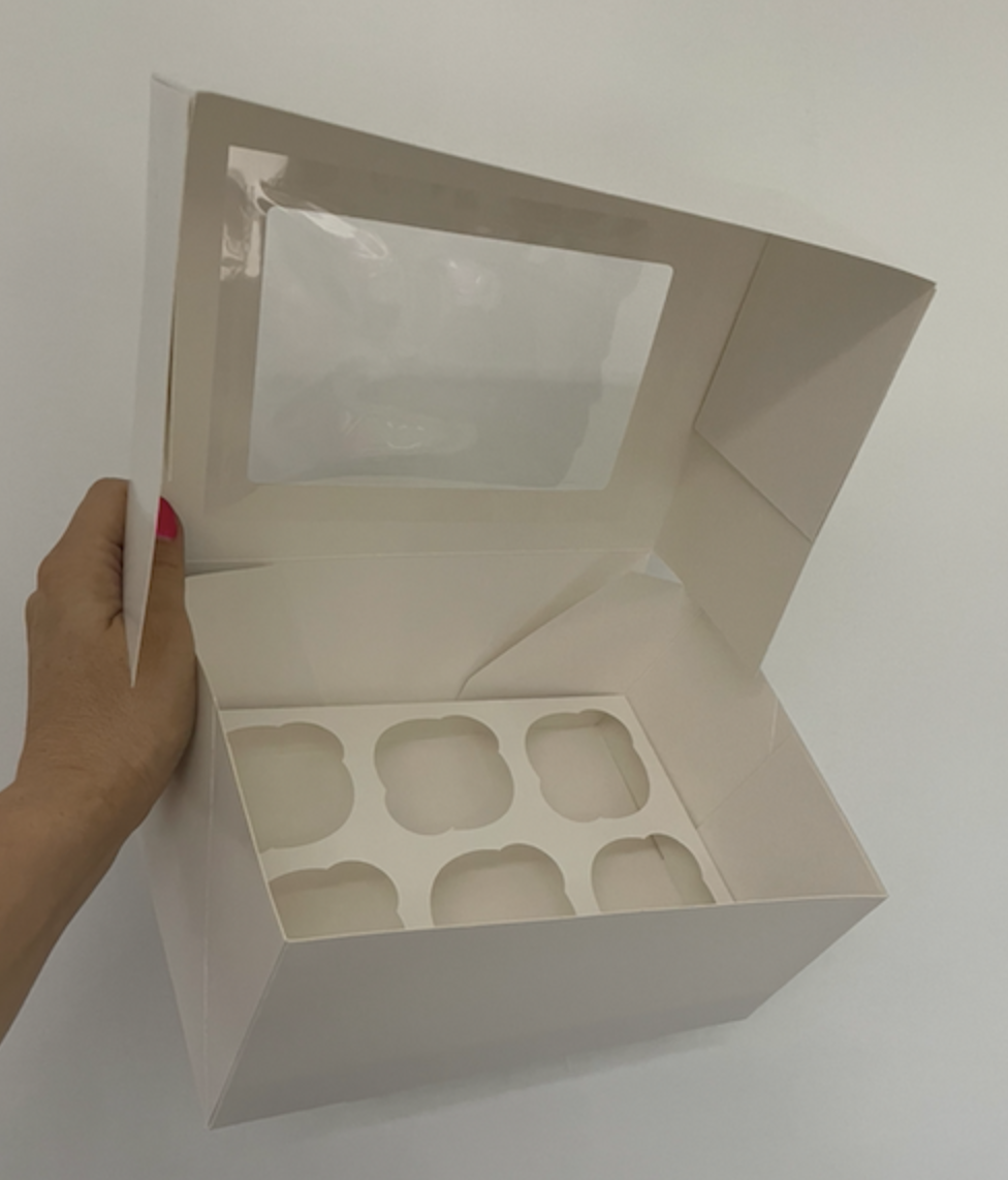 Ekonomiczne pudełko na 6 muffinek dla cukierni i kawiarni