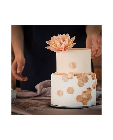 Dekoracja waflowa Aster ŁOSOSIOWY śr. 12,5 cm Rose Decor