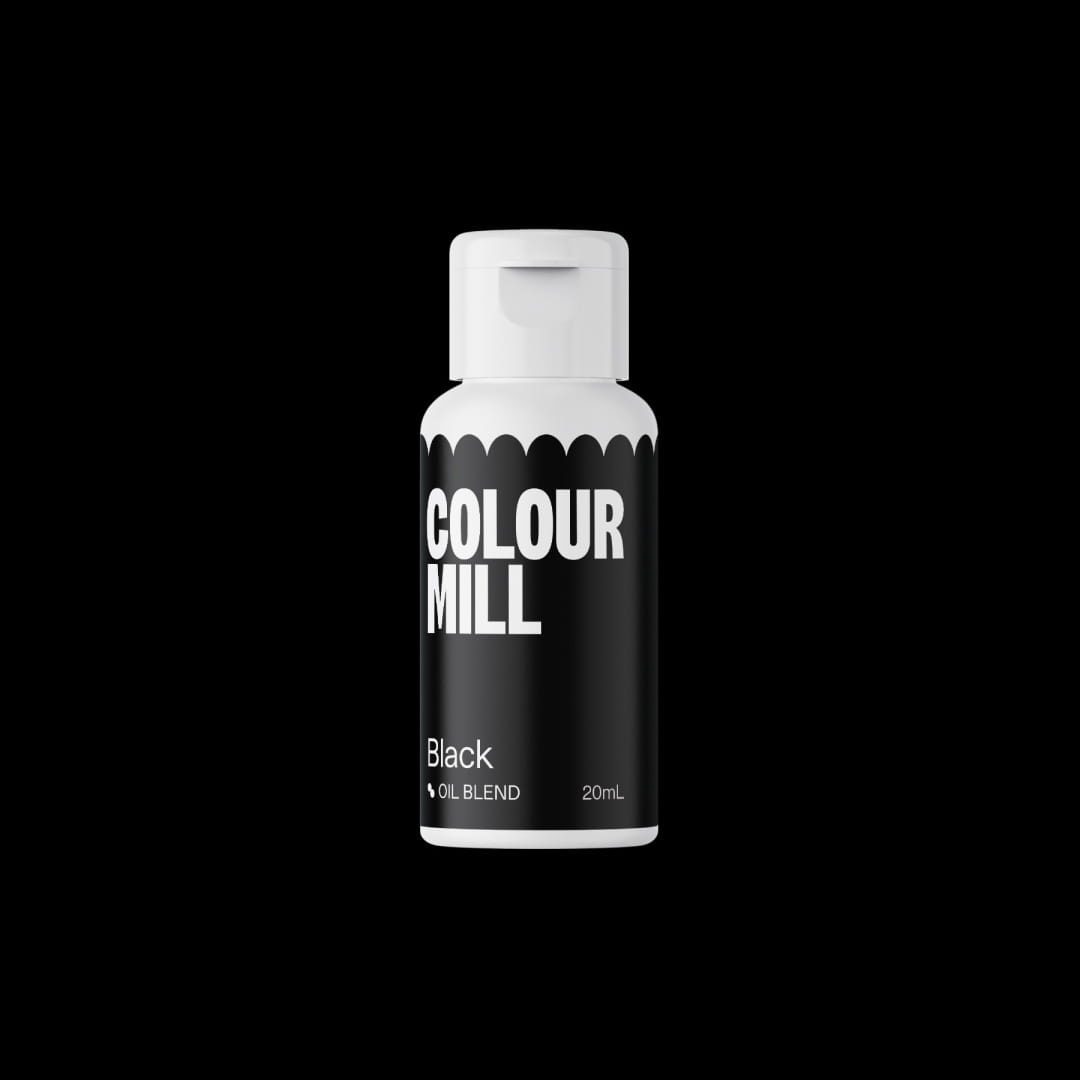 Barwnik olejowy Colour Mill Black 20 ml - zbliżenie na etykietę