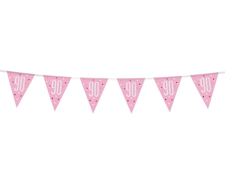 #DEBA Banner Glitz 90, z flagami, różowy, 274 cm