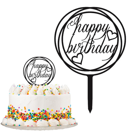 Topper na tort HAPPY BIRTHDAY wz.II