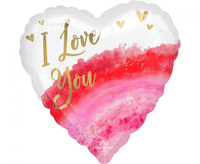 #BFK Balon foliowy 18" HRT - "I Love You" Geode Watercolour, zapakowany