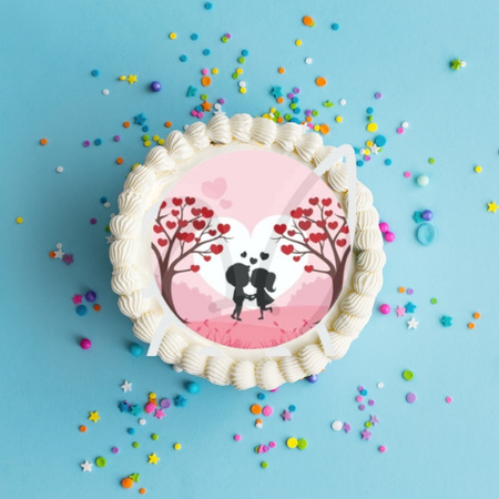 Wydruk jadalny na bento cake opłatek na tort MIŁOŚĆ LOVE WALENTYNKI śr. 10 cm