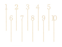 Drewniane numery na stół, 25 cm (1 op. / 10 szt.)