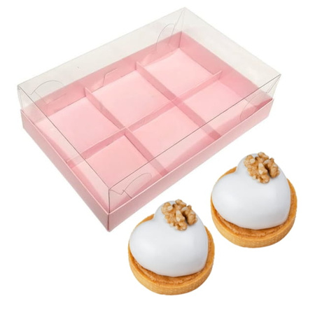 Pudełko na 6 monoporcji 26,5x17,5x7,5 cm RÓŻOWE