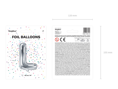 Balon foliowy Litera ''E'', 35cm, złoty