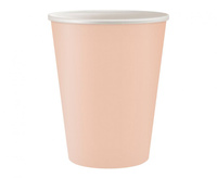 #ZKU_GD Kubeczki pap. jednokolorowe jasnoróżowe, 250 ml/ 6 szt.